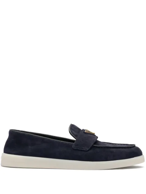 Prada triangle-logo leather loafers Blue 1D222NF0253LOL