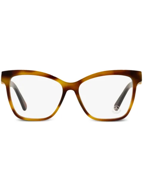 Moncler Eyewear logo-plaque glasses Brown ML5165
