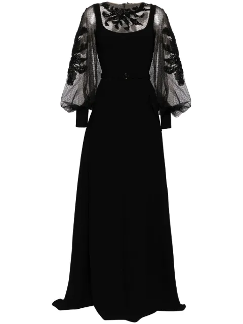 Saiid Kobeisy beaded crepe maxi dress Black RTWSS2444