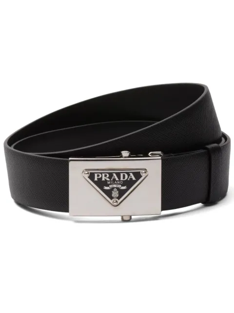 Prada triangle-logo Saffiano belt Black 2CM256053