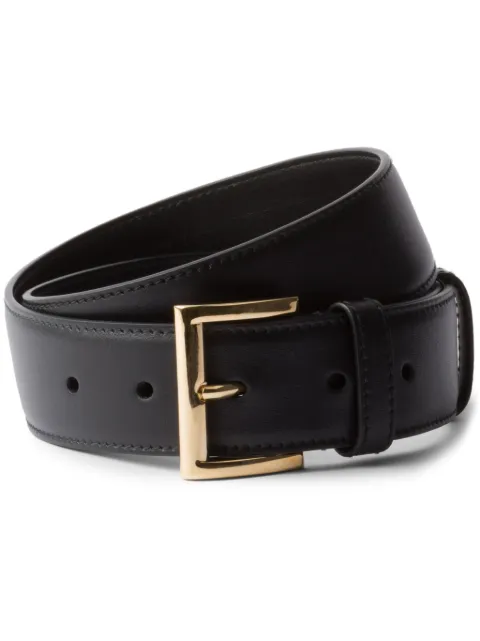 Prada triangle-logo leather belt Black 1CC5458NQ