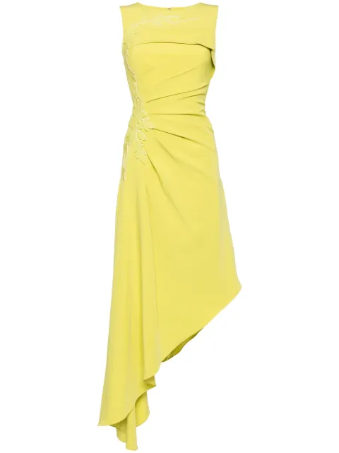 Saiid Kobeisy gathered crepe asymmetric dress Green RTWSS2433