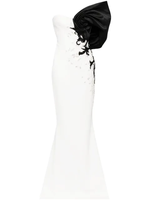 Saiid Kobeisy one-shoulder embroidered gown White RTWSS2443