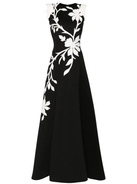 Saiid Kobeisy floral-embroidered sleeveless gown Black RTWSS2418