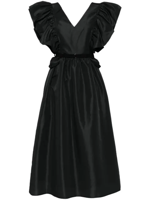 Saiid Kobeisy ruffled taffeta midi dress Black RTWSS2406