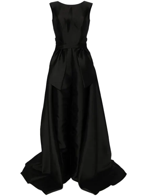 Saiid Kobeisy Mikado classic jumpsuit with detachable overskirt Black RTWSS2422