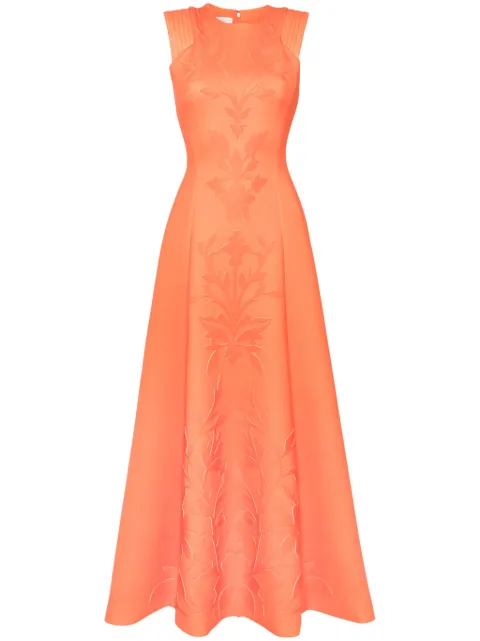 Saiid Kobeisy floral-detail neoprene gown Orange RTWSS2432