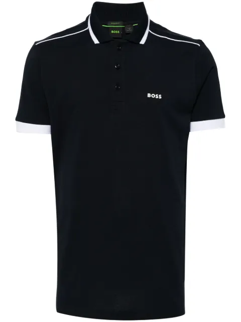 BOSS logo-print cotton polo shirt Blue 50512995