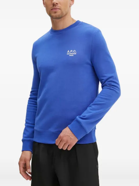 A.P.C. logo-embroidered crew-neck sweatshirt Blue COEZDH27699