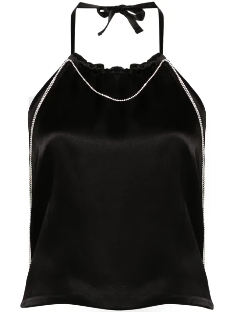 Hamoulet Layla crystal-embellished satin top Black LAYLATOP