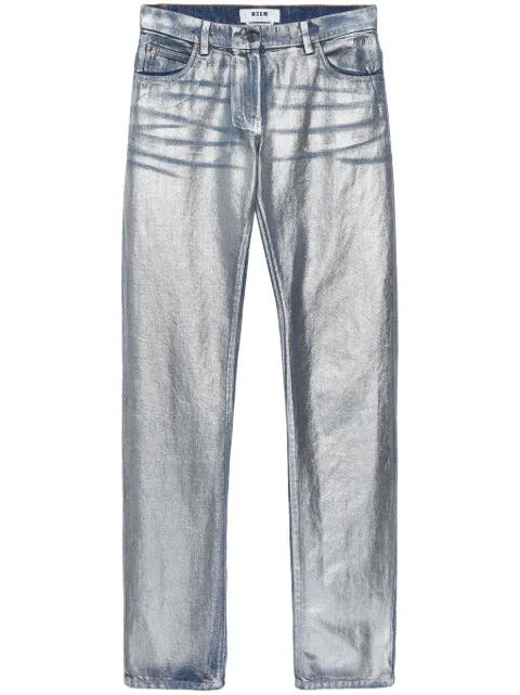 MSGM metallic-finish straight jeans Blue 3741MDP238LA247789