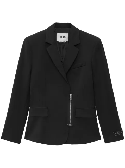MSGM zipped single-breasted blazer Black 3742MDG11247810
