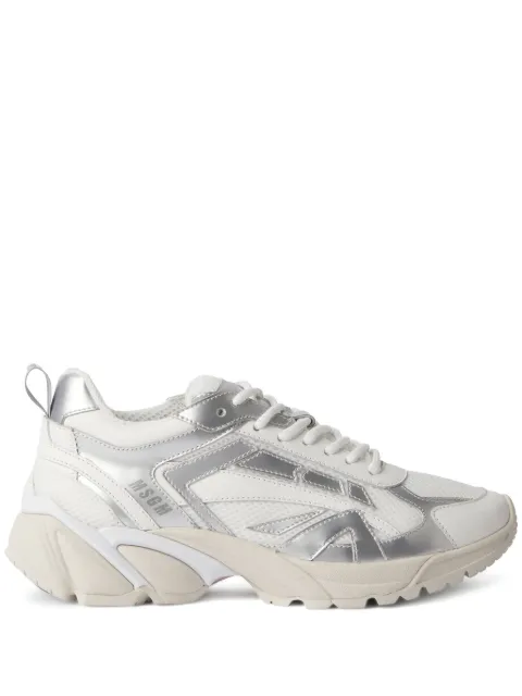 MSGM logo-embossed panelled sneakers White 3741MDS301914