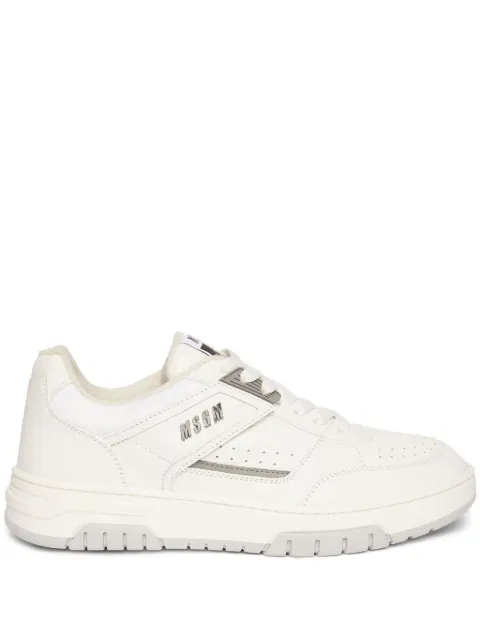 MSGM ogo-print leather sneakers White 3740MS604886