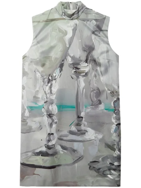MSGM graphic-print mini dress Grey 3742MDA34247864