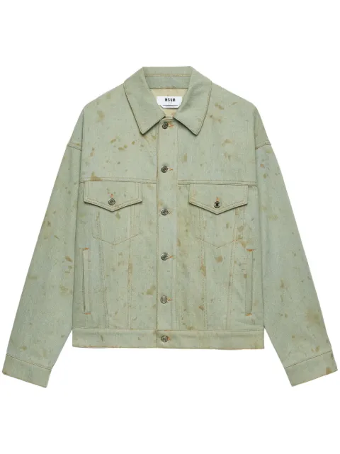 MSGM stained denim jacket Blue 3740MH231247610