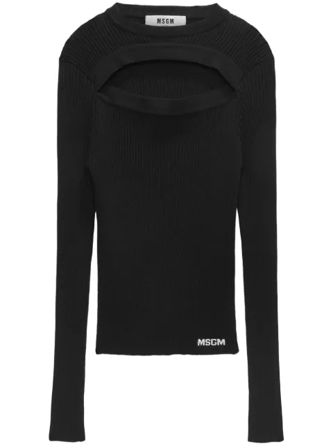 MSGM cut out knitted top Black 3741MDM227247783