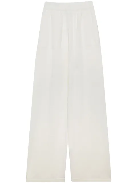 MSGM logo-embroidered wide-leg trousers White 3741MDP190247790