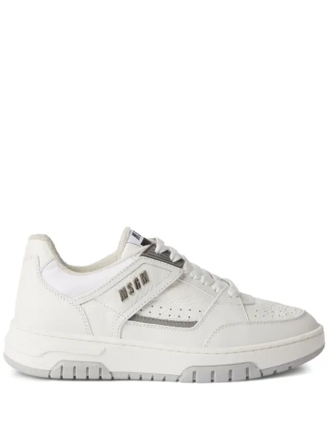 MSGM logo-debossed leather sneakers White 3741MDS604886