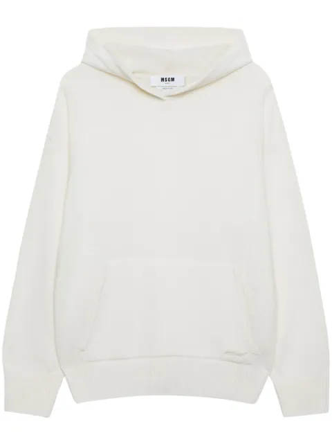 MSGM logo-embroidered hoodie White 3741MDM215247790