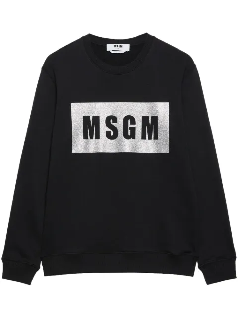MSGM logo-print cotton sweatshirt Black 3741MDM523G247799