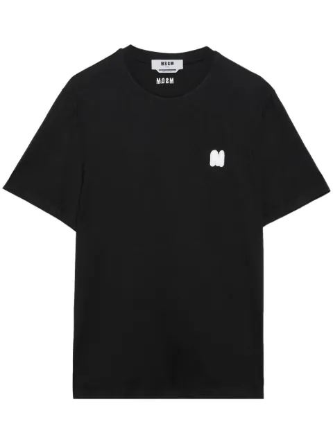 MSGM logo-appliqué cotton T-shirt Black 3740MM111247798