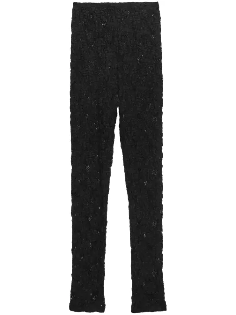 MSGM lace knitted trousers Black 3741MDP21247624
