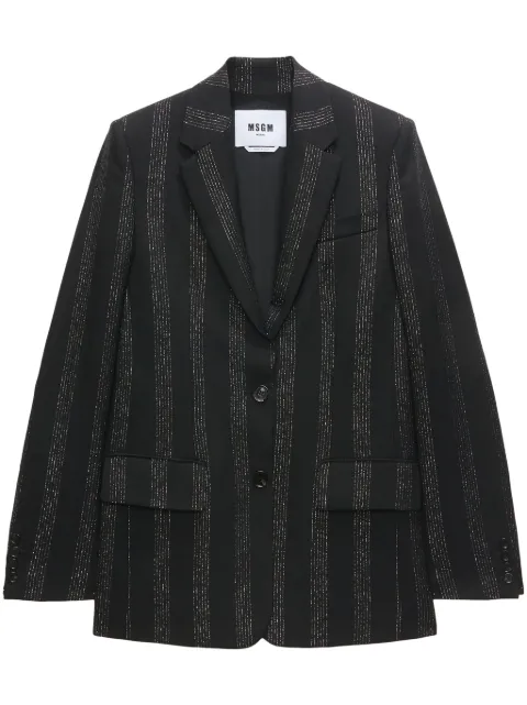MSGM striped single-breasted blazer Black 3741MDG17247604
