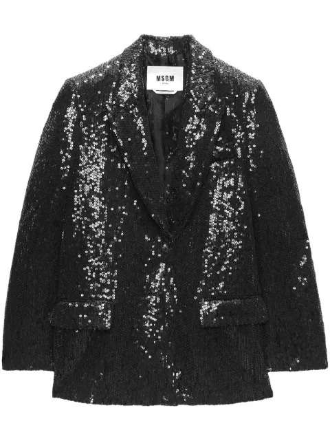 MSGM sequin-embellished single-breasted blazer Black 3741MDG16247605