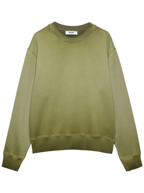 MSGM embroidered-logo cotton sweatshirt Green 3740MM99247587