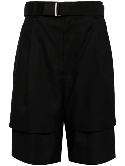SONGZIO layered linen shorts Black SG3PT700
