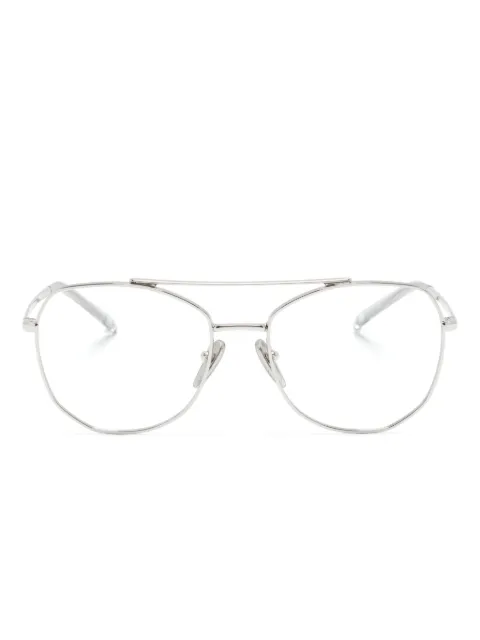 Prada Eyewear VPR A58 geometric-frame glasses Silver VPRA58
