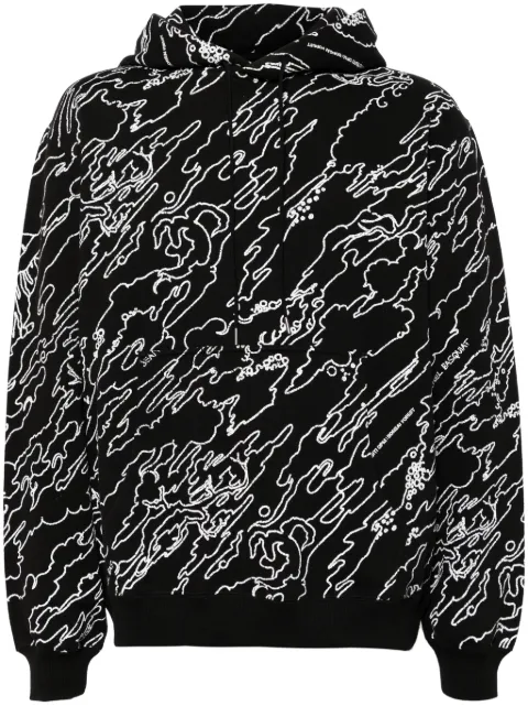 Maharishi graphic-print cotton hoodie Black 5130