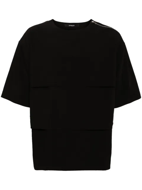 SONGZIO layered drop-shoulder T-shirt Black SG3TS700