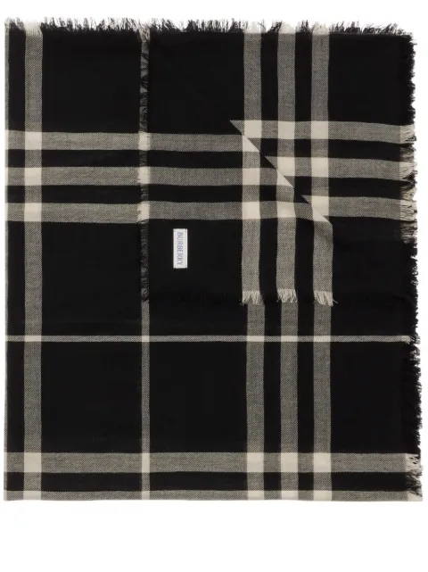 Burberry check wool scarf Black 8094688