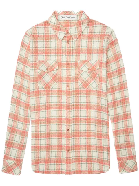 GOD'S TRUE CASHMERE check-print cashmere overshirt Orange SP24U1111RRTRDROS