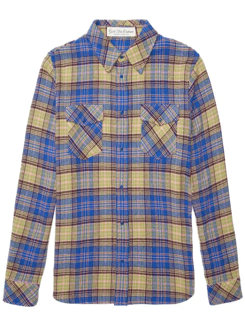 GOD'S TRUE CASHMERE check-print cashmere overshirt Blue SP24U1111DUTDUNLL