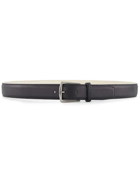 Aurélien buckled leather belt Black BELTGRAIN