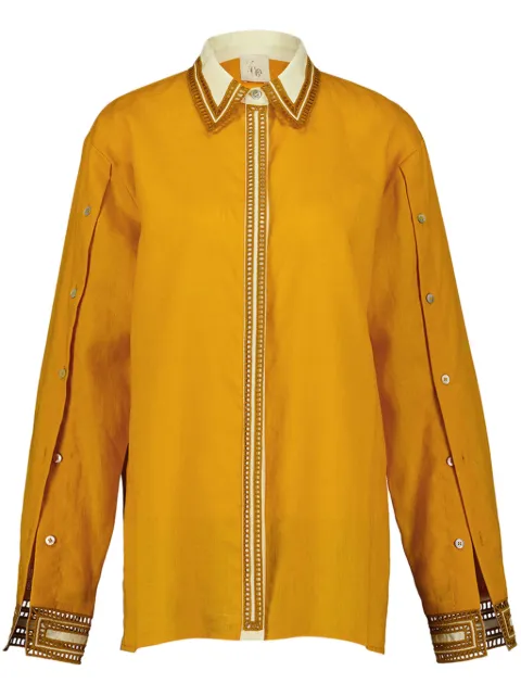 PAULA embroidered shirt Yellow ANDROMEDA