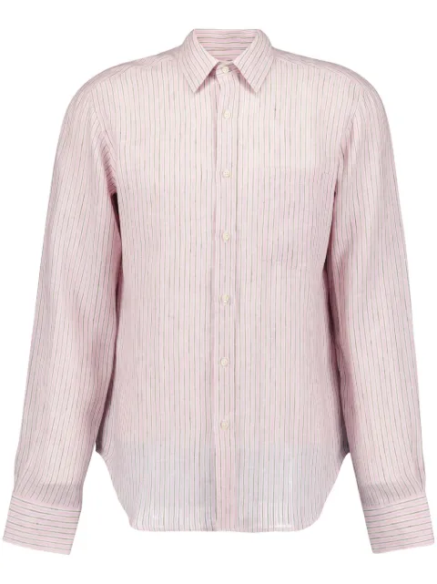 120% Lino striped linen shirt Pink 31AL2M19O6000G225