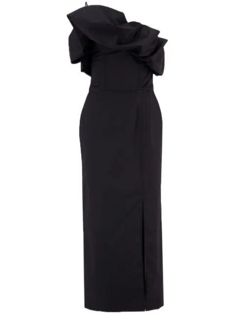 Johanna Ortiz Noche Habanera maxi dress Black PT01989