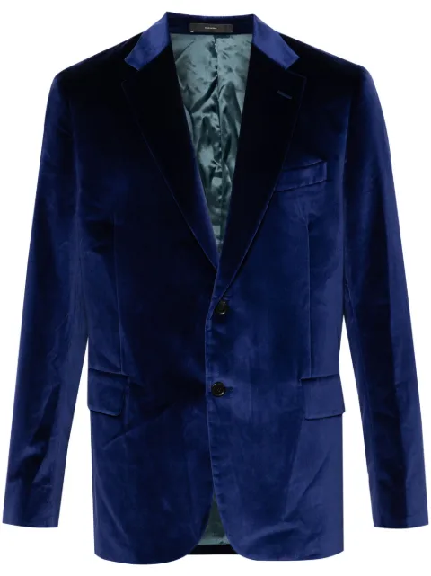 Paul Smith single-breasted velvet blazer Blue M1R2326N01346