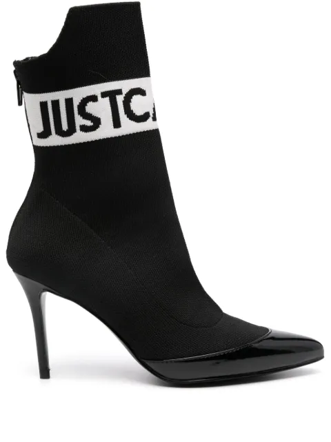 Just Cavalli intarsia-logo ankle boots Black 77RA3S62ZSS58