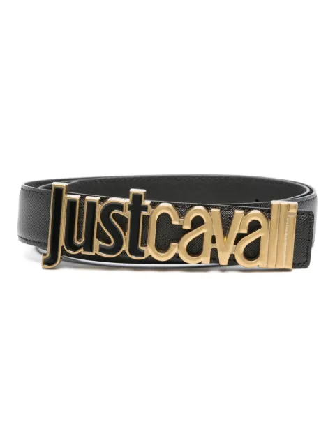 Just Cavalli logo-buckle leather belt Black 77RA6F3AZS766