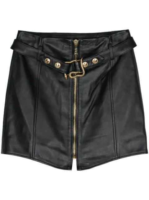Just Cavalli leather mini skirt Black 77PAEP12CP009