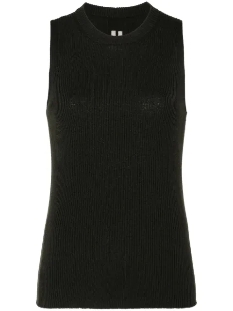Rick Owens Porterville ribbed tank top Green RP02D3635RIBM