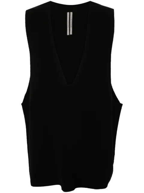 Rick Owens V Tank fine-knit vest Black RU02D6683CHWSR