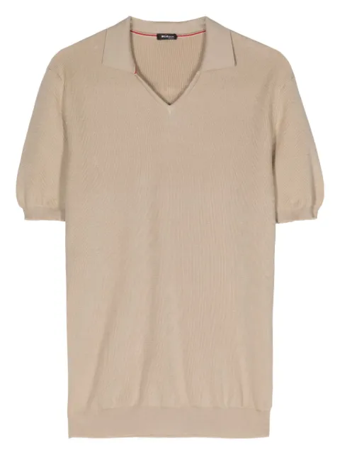 Kiton fine-knit cotton polo shirt Neutrals UMK0469