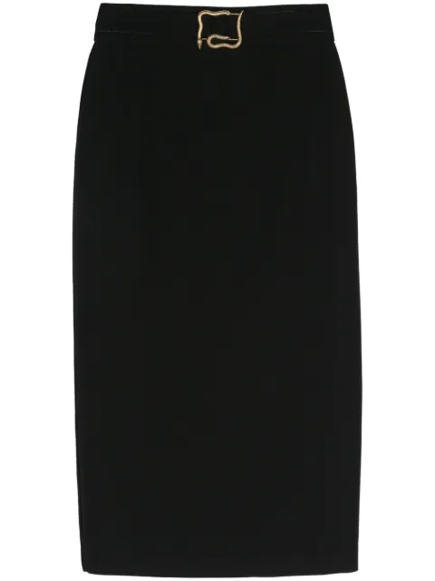 Just Cavalli metal-snake detail midi skirt Black 77PAE816N0373