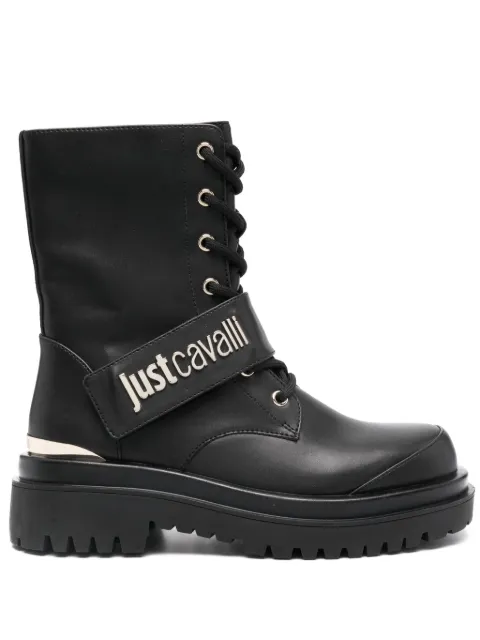 Just Cavalli logo-plaque combat boots Black 77RA3S94ZSS61
